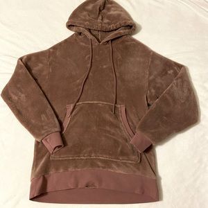 Dark pink, slight burgundy, fuzzy, hoodie